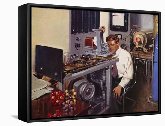 The Testing of Magnetic Alloys at the Development and Research Laboratory, Birmingham (Colour Litho-Terence Cuneo-Framed Stretched Canvas