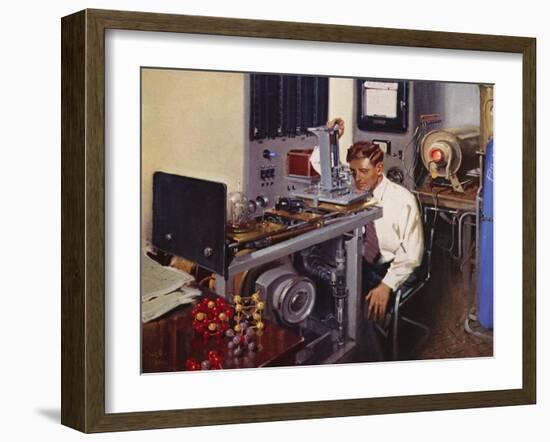 The Testing of Magnetic Alloys at the Development and Research Laboratory, Birmingham (Colour Litho-Terence Cuneo-Framed Giclee Print