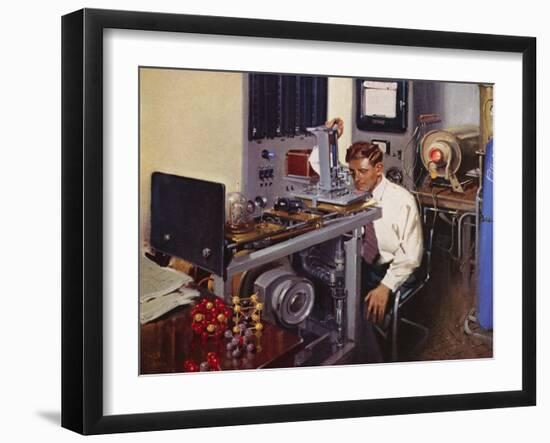 The Testing of Magnetic Alloys at the Development and Research Laboratory, Birmingham (Colour Litho-Terence Cuneo-Framed Giclee Print