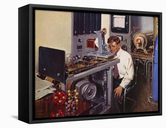 The Testing of Magnetic Alloys at the Development and Research Laboratory, Birmingham (Colour Litho-Terence Cuneo-Framed Stretched Canvas