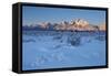 The Teton Range at First Light after a Fresh Snow-James Hager-Framed Stretched Canvas