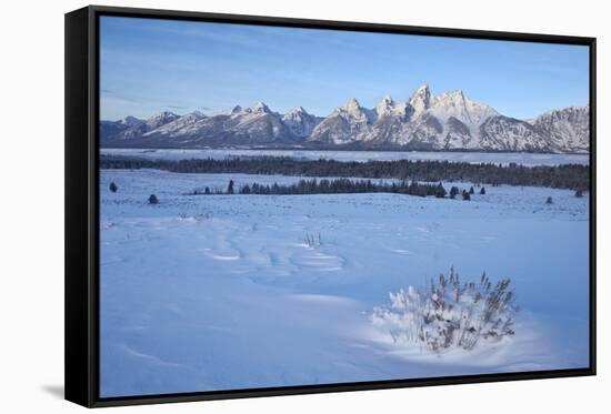 The Tetons at Dawn after a Fresh Snow-James Hager-Framed Stretched Canvas