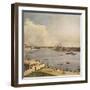 The Thames and the City of London from Richmond House, Whitehall, Westminster, C1747-Canaletto-Framed Giclee Print