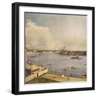 The Thames and the City of London from Richmond House, Whitehall, Westminster, C1747-Canaletto-Framed Giclee Print