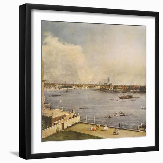The Thames and the City of London from Richmond House, Whitehall, Westminster, C1747-Canaletto-Framed Giclee Print