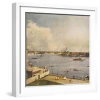 The Thames and the City of London from Richmond House, Whitehall, Westminster, C1747-Canaletto-Framed Giclee Print