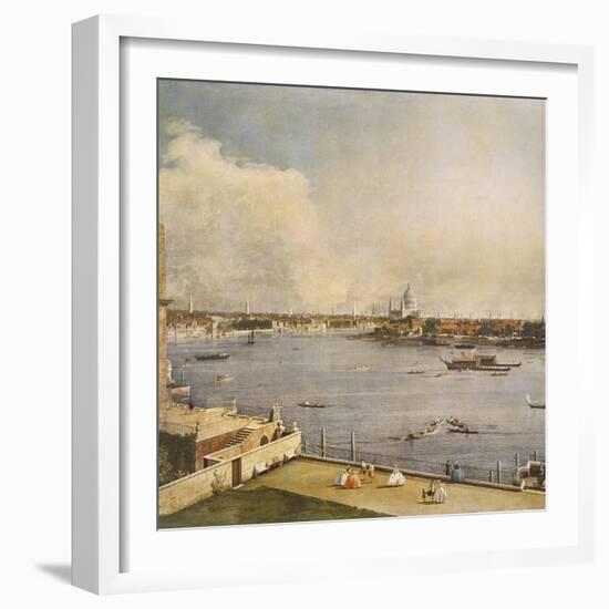 The Thames and the City of London from Richmond House, Whitehall, Westminster, C1747-Canaletto-Framed Giclee Print