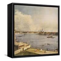 The Thames and the City of London from Richmond House, Whitehall, Westminster, C1747-Canaletto-Framed Stretched Canvas