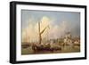 The Thames and the Tower of London Supposedly on the King's Birthday, 1771-Samuel Scott-Framed Giclee Print