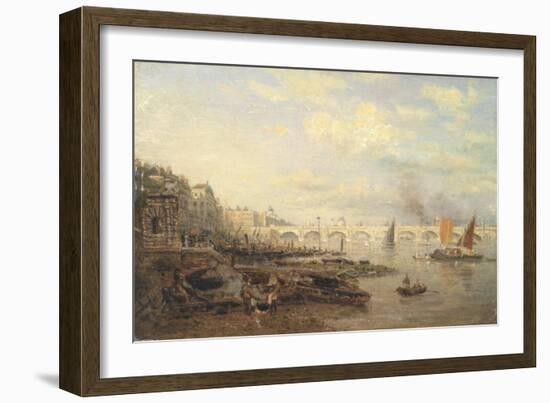 The Thames and Waterloo Bridge from Somerset House, C.1820-30-Frederick Nash-Framed Giclee Print