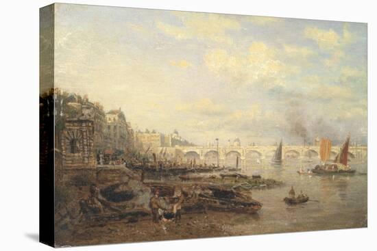 The Thames and Waterloo Bridge from Somerset House, C.1820-30-Frederick Nash-Stretched Canvas