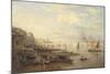 The Thames and Waterloo Bridge from Somerset House, C.1820-30-Frederick Nash-Mounted Giclee Print