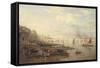 The Thames and Waterloo Bridge from Somerset House, C.1820-30-Frederick Nash-Framed Stretched Canvas