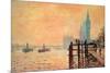 The Thames and Westminster-Claude Monet-Mounted Art Print