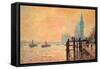 The Thames and Westminster-Claude Monet-Framed Stretched Canvas
