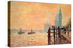 The Thames and Westminster-Claude Monet-Stretched Canvas