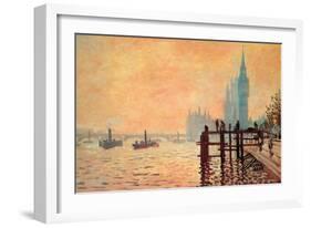 The Thames and Westminster-Claude Monet-Framed Art Print