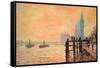 The Thames and Westminster-Claude Monet-Framed Stretched Canvas