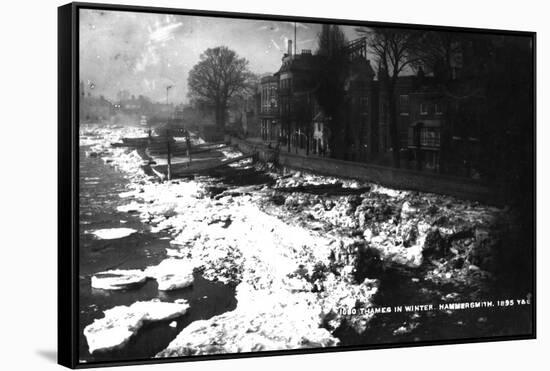 The Thames at Hammersmith in Winter, 1895-null-Framed Stretched Canvas