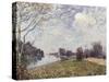 The Thames at Hampton Court, East Molesey-Alfred Sisley-Stretched Canvas