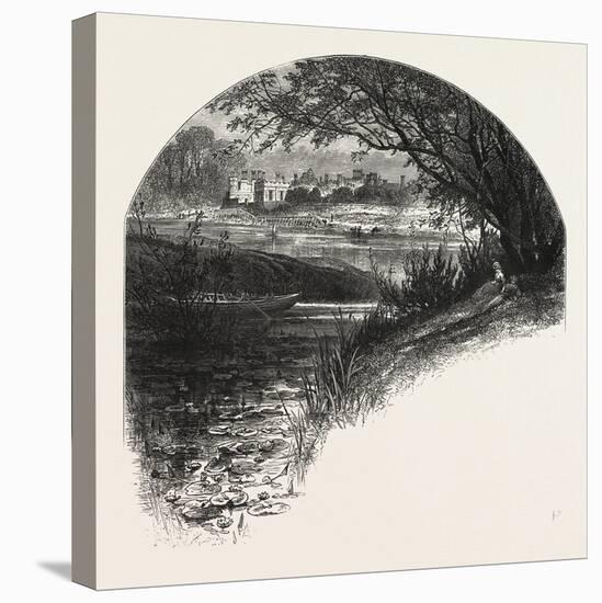 The Thames at Hampton Court, Scenery of the Thames, UK, 19th Century-null-Stretched Canvas