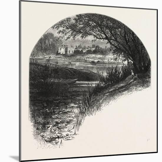 The Thames at Hampton Court, Scenery of the Thames, UK, 19th Century-null-Mounted Giclee Print