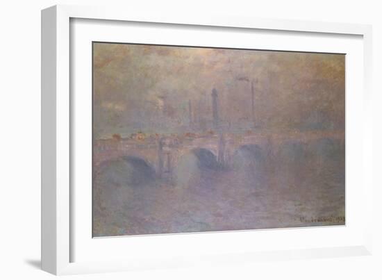 The Thames at London, Waterloo Bridge; La Tamise a Londres, Waterloo Bridge-Claude Monet-Framed Giclee Print