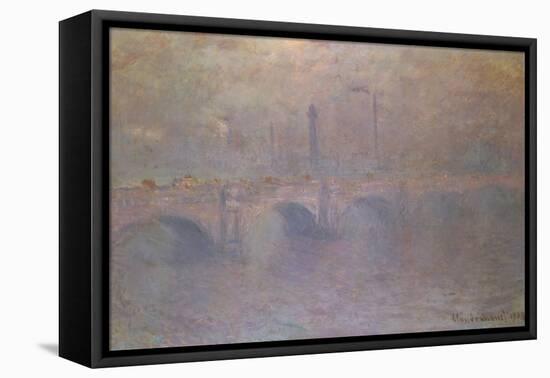 The Thames at London, Waterloo Bridge; La Tamise a Londres, Waterloo Bridge-Claude Monet-Framed Stretched Canvas