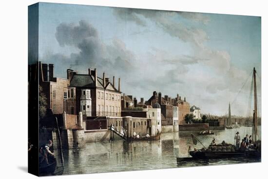 The Thames at Old Montagu House-Samuel Scott-Stretched Canvas