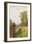 The Thames at Purley, 1884 (W/C on Paper)-William Bradley-Framed Giclee Print