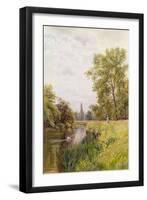 The Thames at Purley, 1884 (W/C on Paper)-William Bradley-Framed Giclee Print