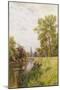 The Thames at Purley, 1884 (W/C on Paper)-William Bradley-Mounted Giclee Print