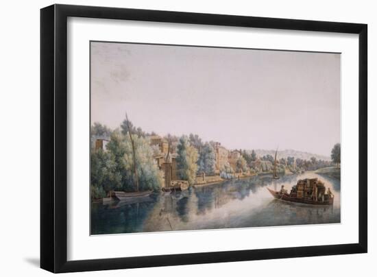 The Thames at Richmond, 1770-1780 (W/C on Paper)-William Marlow-Framed Giclee Print