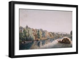 The Thames at Richmond, 1770-1780 (W/C on Paper)-William Marlow-Framed Giclee Print