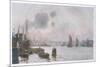 The Thames at Rotherhithe-Herbert Marshall-Mounted Premium Giclee Print