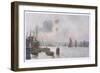The Thames at Rotherhithe-Herbert Marshall-Framed Art Print