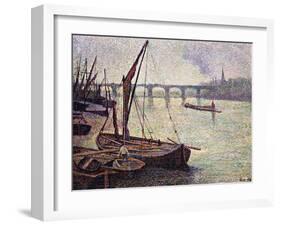 The Thames at Vauxhall Bridge-Maximilien Luce-Framed Giclee Print
