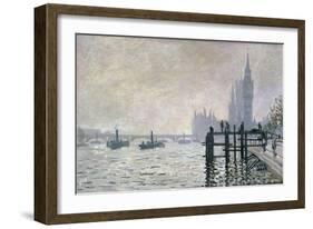 The Thames Below Westminster, 1871-Claude Monet-Framed Giclee Print