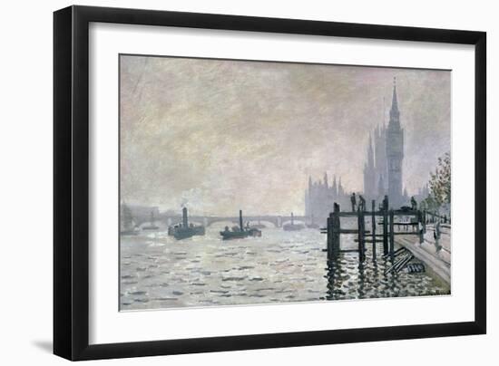 The Thames Below Westminster, 1871-Claude Monet-Framed Premium Giclee Print