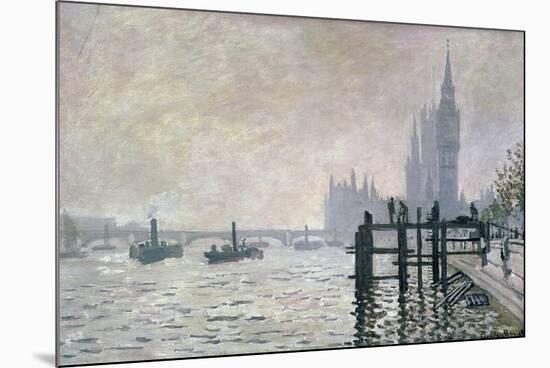 The Thames Below Westminster, 1871-Claude Monet-Mounted Premium Giclee Print
