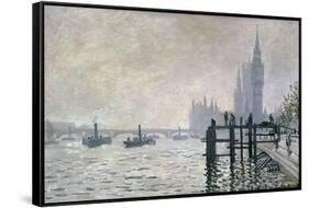 The Thames Below Westminster, 1871-Claude Monet-Framed Stretched Canvas