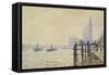 The Thames Below Westminster-Claude Monet-Framed Stretched Canvas