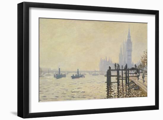 The Thames Below Westminster-Claude Monet-Framed Premium Giclee Print