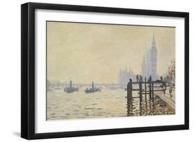 The Thames Below Westminster-Claude Monet-Framed Premium Giclee Print