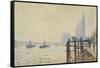 The Thames Below Westminster-Claude Monet-Framed Stretched Canvas