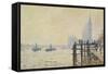 The Thames Below Westminster-Claude Monet-Framed Stretched Canvas
