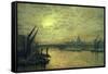 The Thames by Moonlight with Southwark Bridge, 1884-John Atkinson Grimshaw-Framed Stretched Canvas