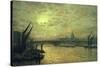 The Thames by Moonlight with Southwark Bridge, 1884-John Atkinson Grimshaw-Stretched Canvas