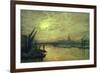 The Thames by Moonlight with Southwark Bridge, 1884-John Atkinson Grimshaw-Framed Giclee Print