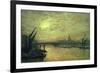 The Thames by Moonlight with Southwark Bridge, 1884-John Atkinson Grimshaw-Framed Giclee Print